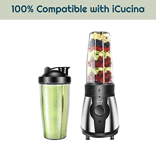 - 28 Oz Blender Cup Replacement With To-Go Lids, Cups For Protein Shakes, BPA Free Smoothie Cups (Pack Of 2) 4 - 28 Oz Blender Cup Replacement With To-Go Lids, Cups For Protein Shakes, BPA Free Smoothie Cups (Pack Of 2) - Image 4