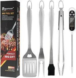 23pc Must-Have BBQ Grill Accessories Set With Thermometer In Case - Stainless Steel Barbecue Tool Set With 2 Grill Mats For Backyard Outdoor Camping - Best Grill Gift For On Birthday -Kitchen Island Sale 41BKicUZQYL. AC