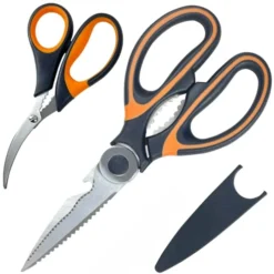 GENERIC Kitchen Shears - Includes Bonus Seafood Scissors, Kitchen Scissors Set Stainless Steel Utility Scissors Multipurpose Barbecue And Poultry Scissors For Cutting Fish, Vegetables, Herbs, 2-Pack