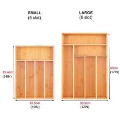 Kitchen Wood Utensil Tray Drawer Organizer, Bamboo Silverware Tray For Drawer 12X17 Cutlery Organizer In Drawer, Flatware Holder,Office Storage Drawer Organizers,Desk Drawer Dividers Insert -Kitchen Island Sale 41BnhERvcTL