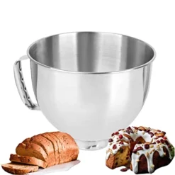 5 Quart Stainless Steel Mixer Bowl For KitchenAid Stand Mixers, Compatible With KitchenAid 4.5 & 5 QT Tilt-head Mixers, KitchenAid Mixer Accessories, Replacement Bowl For KitchenAid Mixers(5 Quart)