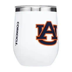 Corkcicle Stemless - 12oz NCAA Triple Insulated Stainless Steel Stemless Wine Glass, Auburn Tigers, Big Logo