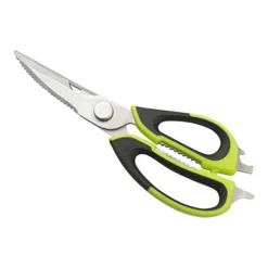 Met Lux 9.5 Inch Kitchen Shear, 1 Heavy-Duty Scissors For Kitchen - Multifunctional, Black And Green Handle, Stainless Steel Kitchen Scissor, Sharp, Dishwasher-Safe - Restaurantware