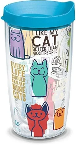 Tervis Plastic Made In USA Double Walled Cat Sayings Insulated Tumbler Cup Keeps Drinks Cold & Hot, 24oz, Clear -Kitchen Island Sale 41CHsqRqiiL. AC