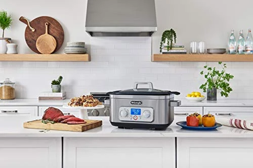 De'Longhi Livenza 7-in-1 Multi-Cooker Programmable SlowCooker, Bake, Brown, Saute, Rice, Steamer & Warmer, Easy To Use And Clean, Nonstick Dishwasher Safe Pot, (6-Quart), Stainless Steel 5 De'Longhi Livenza 7-in-1 Multi-Cooker Programmable SlowCooker, Bake, Brown, Saute, Rice, Steamer & Warmer, Easy To Use And Clean, Nonstick Dishwasher Safe Pot, (6-Quart), Stainless Steel - Image 5