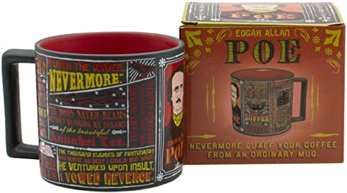 Edgar Allan Poe Coffee Mug - Poe's Most Famous Quotes And Writings - Comes In A Fun Gift Box - By The Unemployed Philosophers Guild 1 Edgar Allan Poe Coffee Mug - Poe's Most Famous Quotes And Writings - Comes In A Fun Gift Box - By The Unemployed Philosophers Guild