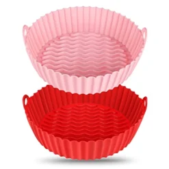 2 Pack Air Fryer Silicone Liners-7.5inch Round Reusable Air Fryer Silicone Basket Liners, Heat Resistant Air Fryer Pot Inserts, Dishwasher Safe, Fits 3 To 5 Qt For Air Fryer Oven Accessories