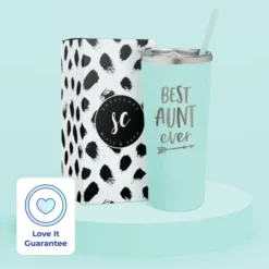 Best Aunt Ever Stainless Steel Personalized Tumbler - Insulated Cup With Cute Design - Slide Close Lid With Straw - For Pregnancy Announcements - Valentine's Day - Best Aunt Ever Gifts -Kitchen Island Sale 41CXE0R5oNL