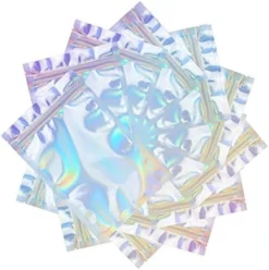 100 Pieces Resealable Smell Proof Bags - 4 X 6 Inches Foil Pouch Bags， Flat Clear Ziplock Food Storage Bags Plastic Packaging Foil Mylar Bags For Party Favor Food Storage (Holographic Rainbow Color) -Kitchen Island Sale 41CgWp1Cj L. AC 1