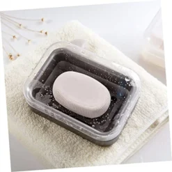 2pcs Box Bath Soap Holder Round Soap Travel Case Soap Storage Case Soap Container Soap Box Student Container With Cover Soap Holder