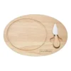 11.8 X 7.8'' Cheese Board Rubberwood Cutting Chopping Board With Juice Groove Knife For Meat Vegetables Fruits Cheese Kitchen Camping Housewarming Christmas Thanksgiving Anniversary Birthday Party