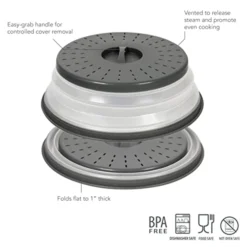 Panasonic Microwave Oven NN-SD372S Stainless Steel Countertop/Built-In With Inverter Technology And Genius Sensor, 0.8 Cu. Ft, 950W & Tovolo Vented Collapsible Medium Microwave Cover (Charcoal) -Kitchen Island Sale 41Cp112NBAL