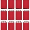 TahoeBay 12 Neoprene Can Sleeves For Standard 12 Ounce Cans Blank Beer Coolers (Red, 12)