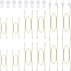 12 Pieces Invisible Plate Hangers Wall Plate Hangers Stainless Steel Decorative Wire Plate Hangers Holders In 3 Sizes With 12 Pieces Wall Hooks For Decorative Plates And Art (6/8/10 Inch)