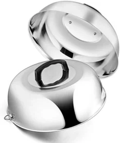 Cheese Melting Dome Set Of 2, Leonyo 12" Metal Steam Basting Cover For Griddle Grill, Stainless Steel Griddle Accessories For BBQ Flat Top Kitchen Cooking Hamburger, Dishwasher Safe, Heat Proof Handle -Kitchen Island Sale 41Dnk5aWrUL. AC