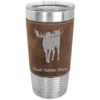 20oz Vacuum Insulated Tumbler Mug, Moose, Personalized Engraving Included (Faux Leather, Rustic)