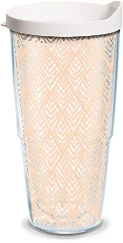 Tervis Made In USA Double Walled Happy Everything™ Insulated Tumbler Cup Keeps Drinks Cold & Hot, 24oz, Layered Diamond