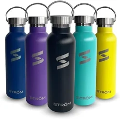 Trom 32oz Black Stainless Steel Water Bottle, Free Cleaning Brush, Plastic Free, BPA Free, Vacuum Insulated, 32 Ounce Healthy, Double Walled, Thermos, All Metal -Kitchen Island Sale 41E22imMjL. AC 2