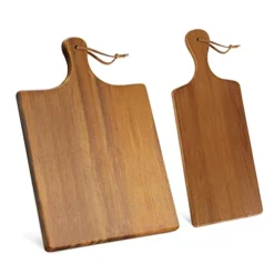 Wood Cutting Board With Handle, Cheese Board Chartuterie Board，for Cutting And Serving 17"X11"bundle With 17"X6"(2 Pack)