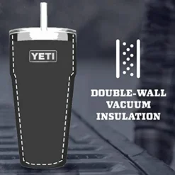 Yeti Rambler 26 Oz Straw Cup, Vacuum Insulated, Stainless Steel With Straw Lid, Black -Kitchen Island Sale 41E58EY4uYL