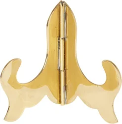 Hinged Brass Plate Stand, 3" H X 3.25" W X 2.5" D (For Plates Up To 4.75")