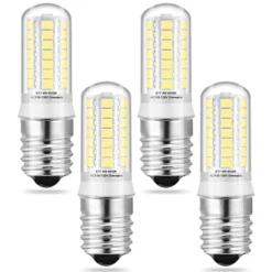 E17 LED Bulbs Dimmable Under Microwave Oven Stove Lights, Daylight 6000K, 40W Incandescent Equivalent, E17 LED Aappliance Bulbs Stove Hood Light , Pack Of 4