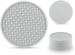 Coasters For Drinks Set Of 8, EAGMAK Silicone Drink Coasters With Grooved Pattern, Non-Slip Base, Washable And Heat Resistant Coffee Coasters For Wooden Table, Desk, Kitchen, Office, Bar-Black -Kitchen Island Sale 41EazfKD lL. AC