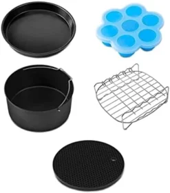 - Air Fryer Accessories | Airfryer 5.5L | Set Of 5 Accessories - Cake Mold, Pizza Mold, Muffin Mold, Skewer Rack, Trivet | For Oil-Free Crunchy! XL -Kitchen Island Sale 41EbxwqcffL. AC