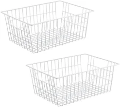 15.2" Metal Wire Baskets For Organizing 6 Pack, Household Pantry Storage Freezer Organizer Bins With Handles, Freezer Baskets For Upright Freezer, Refrigerators, Kitchen Cabinets, White 19 15.2" Metal Wire Baskets For Organizing 6 Pack, Household Pantry Storage Freezer Organizer Bins With Handles, Freezer Baskets For Upright Freezer, Refrigerators, Kitchen Cabinets, White -Kitchen Island Sale 41EzE6h48FL. AC