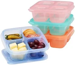 ® - Bento Snack Boxes - Reusable 4-Compartment Food Containers For School, Work And Travel, Set Of 4, Brights -Kitchen Island Sale 41FCnCaumS. AC
