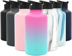 84oz Water Bottle, Insulated Reusable Wide Mouth Stainless Steel Metal Flask With Flip Lid, Ombre: Sorbet -Kitchen Island Sale 41FMIaxYdL. AC