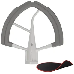 6 Quart Flex Edge Beater For Kitchenaid Bowl-Lift Stand Mixers, Kitchenaid Paddle Attachment With Both-Sides Flexible Silicone Edges Bowl Scraper, And Mixer Slider Mat For Kitchenaid 6 Qt Mixer