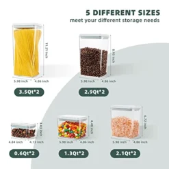 Pop Airtight Food Storage Containers For Pantry Organization, 10-Piece BPA Free Food Storage Containers Air Tight Storage Containers With Lids For Sugar, Flour, Baking Supplies, 3.5Qt, 2.9Qt, 2.1Qt, 1.3Qt, 0.6Qt -Kitchen Island Sale 41FZMsHkxLL