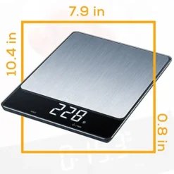 Beurer KS34 Digital Kitchen Scale - Precise Scale For Food Ounces And Grams, 33lbs Capacity, XL Weighing Platform For Meal Prep, Magic Display, Tare Function - Batteries Included - Black Glass 13 Beurer KS34 Digital Kitchen Scale - Precise Scale For Food Ounces And Grams, 33lbs Capacity, XL Weighing Platform For Meal Prep, Magic Display, Tare Function - Batteries Included - Black Glass -Kitchen Island Sale 41FrmE4hq4L
