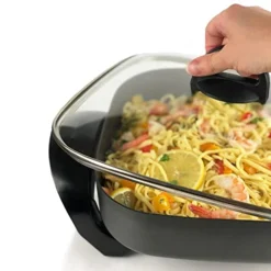 SKWB12GY13 Family-Sized Electric Skillet With Lid And Diamond Shield Scratch-Resistant Non-Stick Finish, 12 By 12 By 3 In, Gray -Kitchen Island Sale 41FvBaLlIhL
