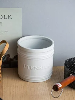 Utensil Holder For Countertop Porcelain Utensil Caddy Farmhouse Decor Kitchen Utensil Crock Large Size For Kitchen Storage, White -Kitchen Island Sale 41Fw1iFbsNL