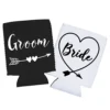 2 Funny Bride And Groom Can Coolers Gifts For Men And Women-12 OZ Collapsible Neoprene Can Beer Bottle Beverage Cooler Cover Insulator Holder Sleeve For Cola Beer Soda Wedding Gifts