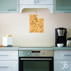 Destination Utah State Shaped Serving And Cutting Board, Includes Hang Tie For Wall Display -Kitchen Island Sale 41GIGB6lD8L