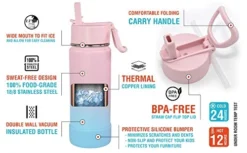 17 Oz Insulated Water Bottle With Straw Lid For Kids And Adult + 20 Funny Waterproof Stickers - Perfect For Personalizing Your Kids Metal Water Bottle -Kitchen Island Sale 41GecbGr33L