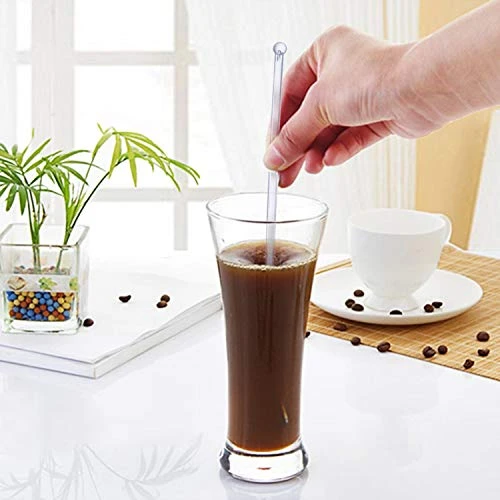 Aboat 120 Pieces 7.3 Inch Plastic Round Top Swizzle Sticks, Crystal 1 Aboat 120 Pieces 7.3 Inch Plastic Round Top Swizzle Sticks, Crystal