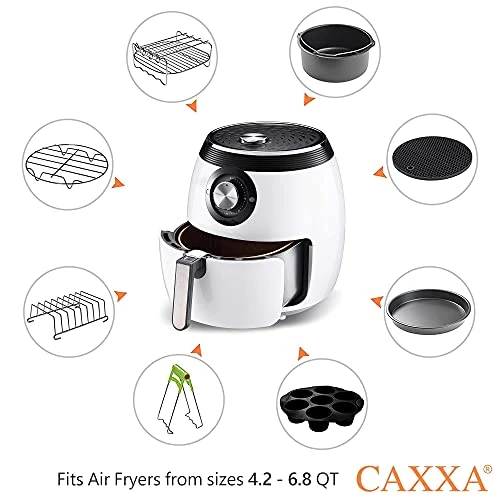 15 PCS 8 Inch XL Air Fryer Accessories, Deep Fryer Accessories With Recipe Cookbook Compatible With Growise Phillips Cozyna Fits All 4.2QT - 5.8QT Air Fryer 4 15 PCS 8 Inch XL Air Fryer Accessories, Deep Fryer Accessories With Recipe Cookbook Compatible With Growise Phillips Cozyna Fits All 4.2QT - 5.8QT Air Fryer - Image 4