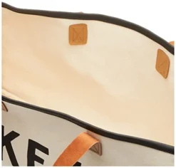 Santa Barbara Design Studio Tote Bag Hold Everything Collection Black And White 100% Cotton Canvas With Genuine Leather Handles, Large, Lake Life -Kitchen Island Sale 41H9NOadThL