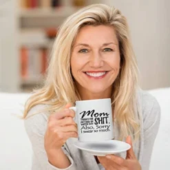 Ovelty Coffee Mug For Mom, Sorry I Swear So Much- Front And Back Print- Gift Idea For Mothers- Best Mom Gift- Gag Mother’s Day Gift- Funny Birthday Present For Mom From Daughter, Son -Kitchen Island Sale 41HObqRu5KL