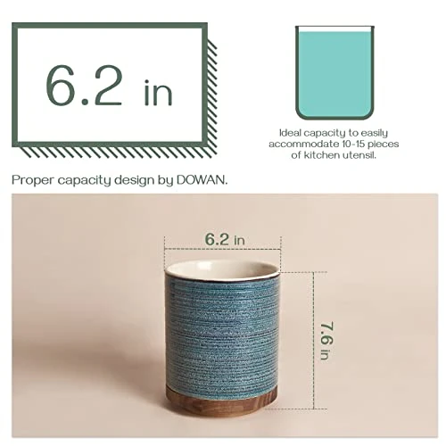 Utensil Holder, 360° Rotating Extra Large Utensil Holder, Utensil Holder For Kitchen Counter, Utensil Crock, 7.6'' Ceramic Stable Utensil Caddy, Farmhouse Kitchen Decor, Mothers Day Gifts 2 Utensil Holder, 360° Rotating Extra Large Utensil Holder, Utensil Holder For Kitchen Counter, Utensil Crock, 7.6'' Ceramic Stable Utensil Caddy, Farmhouse Kitchen Decor, Mothers Day Gifts - Image 2