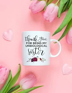 Thank You Gift Coffee Mug,Thank You FOR BEING MY UNBIOLOGICAL Sister, Funny Coffee Mug From Friends And Family – Mug In Decorative Gift Box With Foam,11 Oz – Gifts For Friends,Family, Any Special Day -Kitchen Island Sale 41HyaxjnIWL