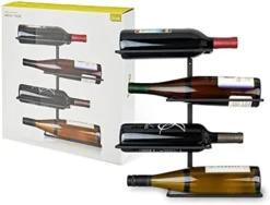 True Rue Align Wall-Mounted Wine Rack, Black Wrought Iron, Minimalist Modern Wine Display, Alcohol Storage Solution, Holds Nine Standard Wine Bottles, 37.75" X 9.75" -Kitchen Island Sale 41I45 WPC6S. AC