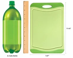 Plastic Cutting Board Reversible Cutting Board, Dishwasher Safe, Chopping Boards, Juice Groove, Large Handle, Non-Slip, BPA Free (Small (11.42" X 7.87"), Lime Green)