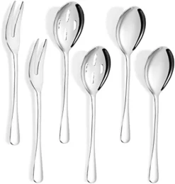 10.1-Inch 6-Piece Serving Spoons - Includes 3 Large Serving Spoons And 3 Slotted Spoons, Stainless Steel Buffet Serving Utensils,Metal Serving Spoons Set For Parties 24 10.1-Inch 6-Piece Serving Spoons - Includes 3 Large Serving Spoons And 3 Slotted Spoons, Stainless Steel Buffet Serving Utensils,Metal Serving Spoons Set For Parties -Kitchen Island Sale 41INL9XICTL. AC
