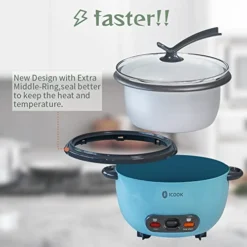 Blue 5 Cup Rice Cooker 1 Liter Grains,Oatmeal,Cereals Cooker,Rice Warmer Steamer And Blue 3.5 Quart Slow Cooker Sear/Sauté Stew Pot Stovetop Safe Dishwasher Safe -Kitchen Island Sale 41IYPIRxRaL
