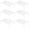 IPEGTOP Set Of 6 Large (15.7 X 9.4 Inch) Kitchen Cupboard Organiser, Freezer Cabinet Storage Shelf Wire Rack, Rustproof Stainless Steel Shelves For Fridge Pantries Countertops Utensils - White